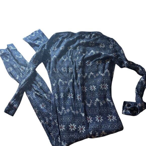 LUCKY BRAND FAIR ISLE DEER VASE LAYER WAFFLE KNIT ONE PIECE SIZE XL - Picture 5 of 5